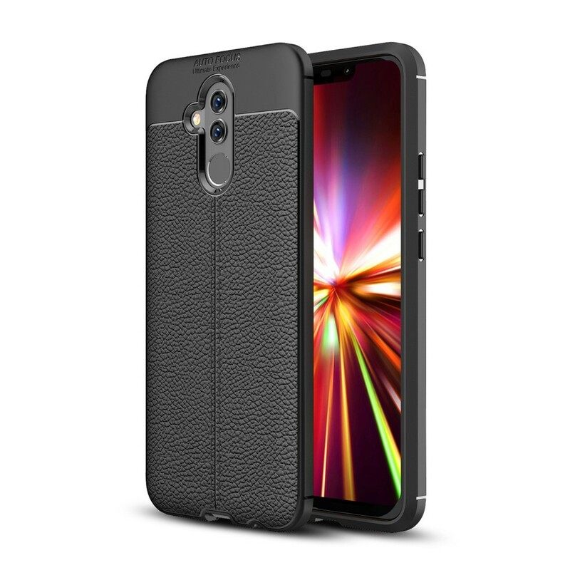 Θήκη Huawei Mate 20 Lite Διπλή Γραμμή Litchi Leather Effect