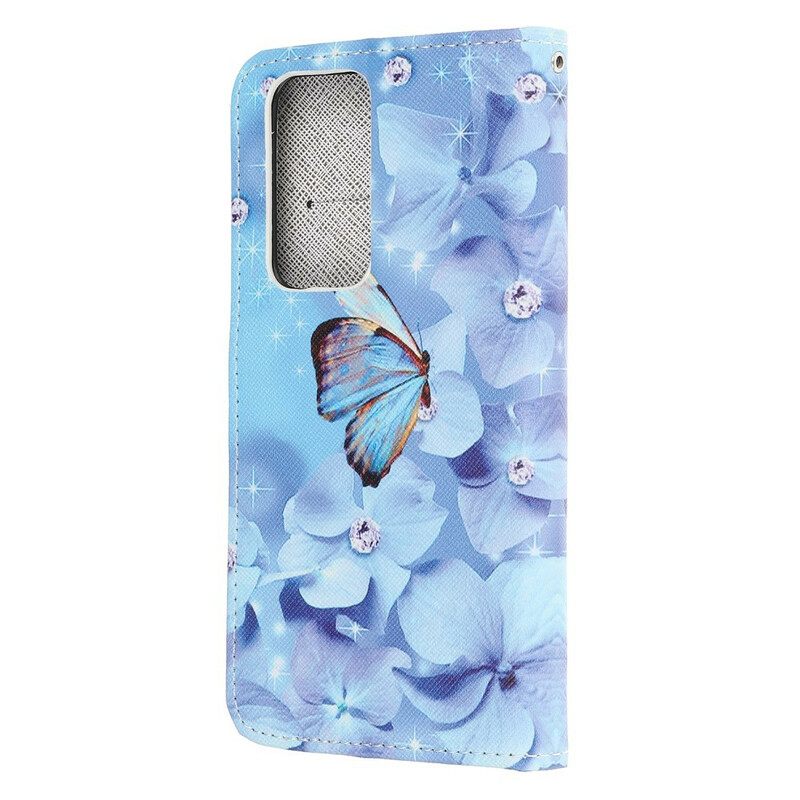 Κάλυμμα Huawei P40 με κορδονι Diamond Strap Butterflies