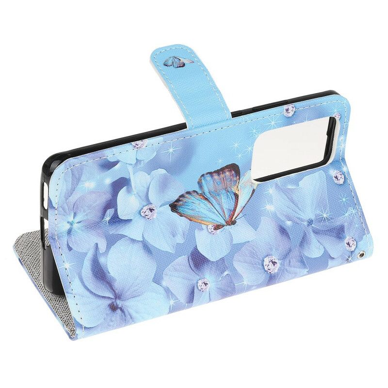 Κάλυμμα Huawei P40 με κορδονι Diamond Strap Butterflies