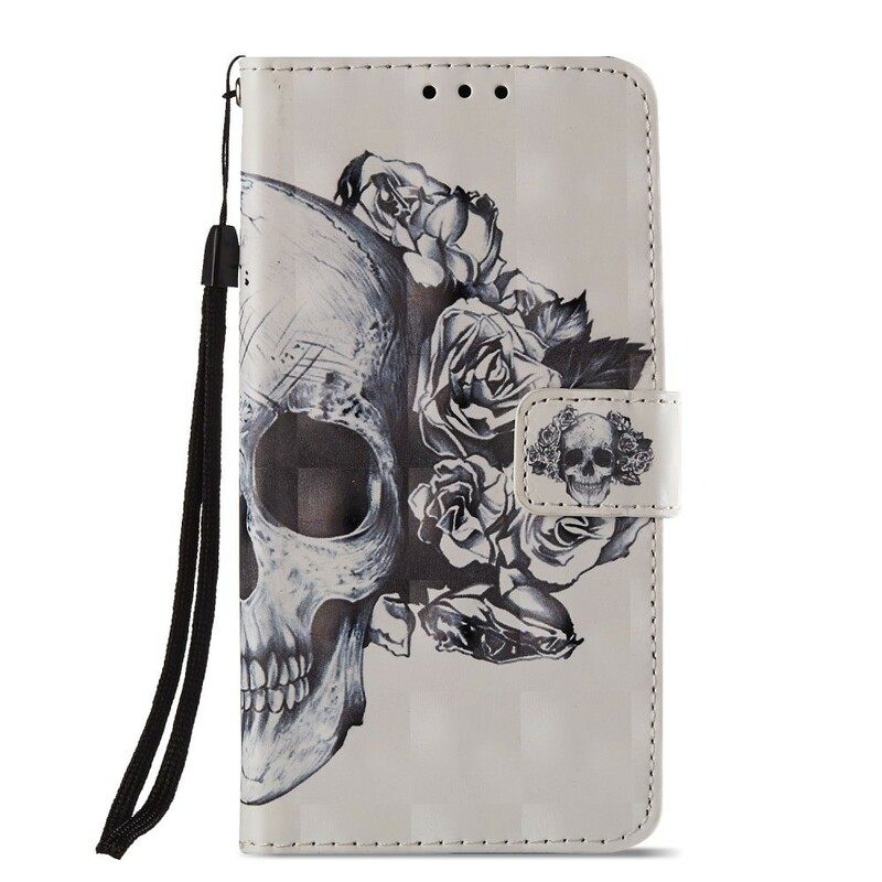 Θήκη Flip Huawei P20 Lite Flowery Skull 3d