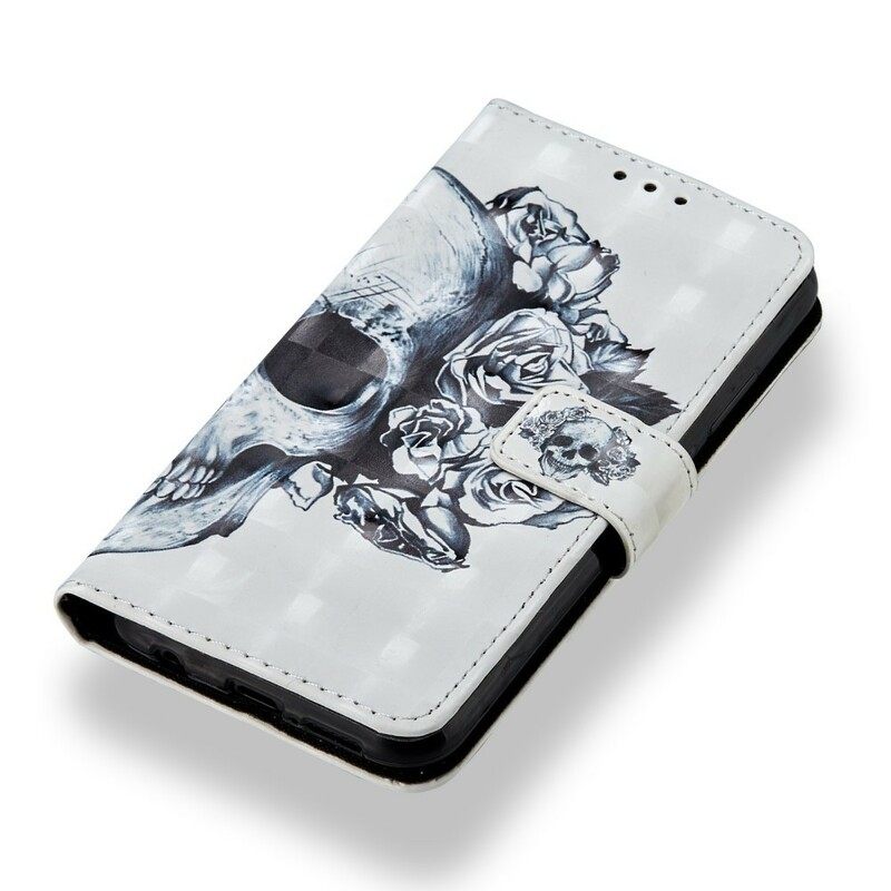 Θήκη Flip Huawei P20 Lite Flowery Skull 3d