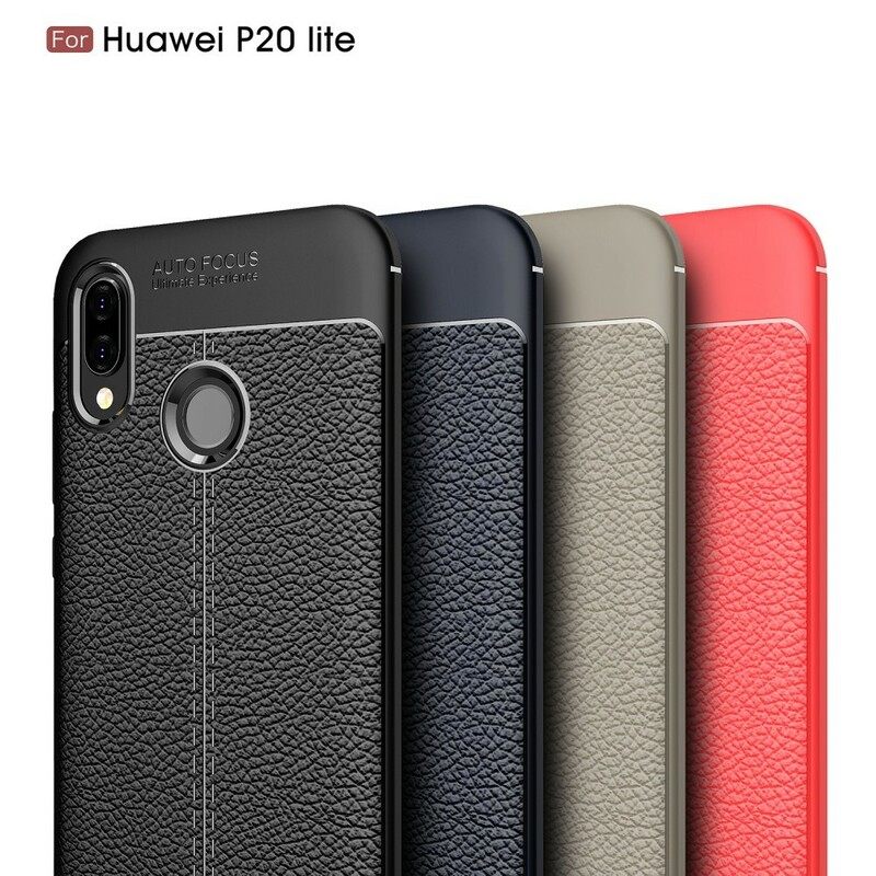 Θήκη Huawei P20 Lite Δερμάτινο Εφέ Litchi Διπλής Γραμμής