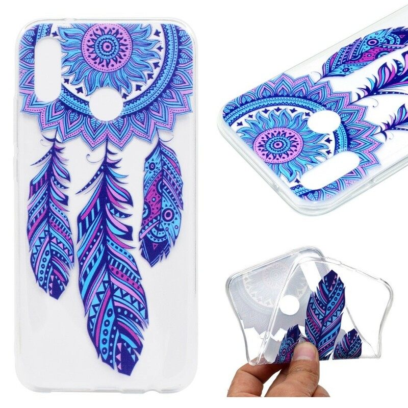 Θήκη Huawei P20 Lite Διαφανή Dream Catcher Blue Feathers