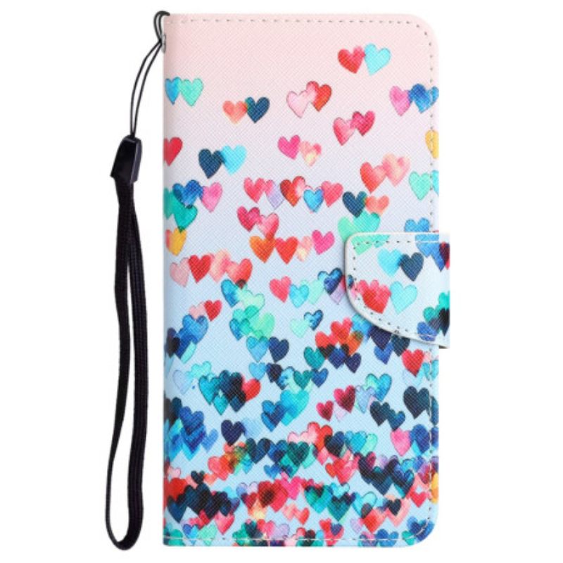 Δερματινη Θηκη Samsung Galaxy S24 Ultra 5g Rain Of Hearts With Strap