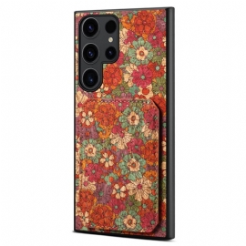 Κάλυμμα Samsung Galaxy S24 Ultra 5g Με Floral Card Holder