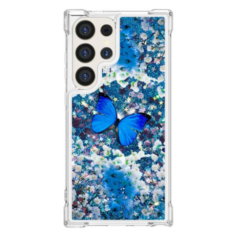 Κάλυμμα Samsung Galaxy S24 Ultra 5g Θήκες Κινητών Blue Butterfly Glitter