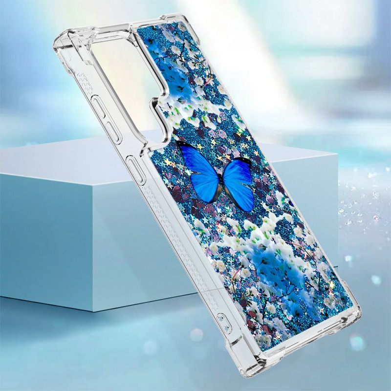 Κάλυμμα Samsung Galaxy S24 Ultra 5g Θήκες Κινητών Blue Butterfly Glitter