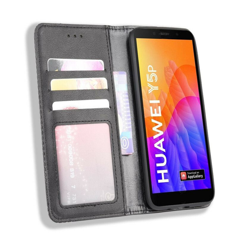 θηκη κινητου Huawei Y5p Θήκη Flip Στυλιζαρισμένο Vintage Δερμάτινο Εφέ