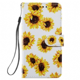 Δερματινη Θηκη Samsung Galaxy S24 Plus 5g Strap Sunflowers Σιλικόνης