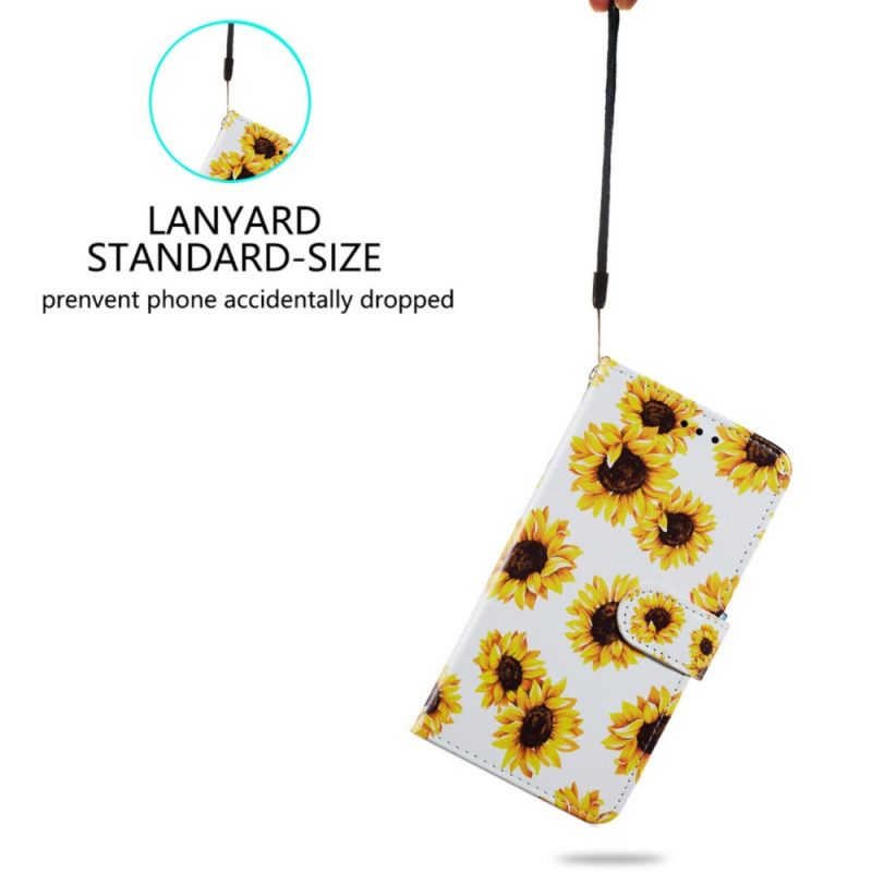 Δερματινη Θηκη Samsung Galaxy S24 Plus 5g Strap Sunflowers Σιλικόνης