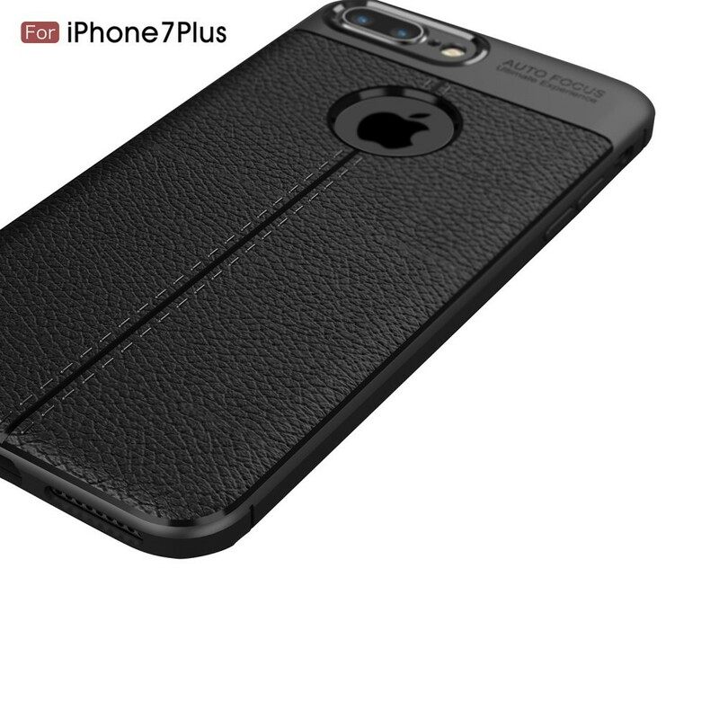 Θήκη iPhone 8 Plus / 7 Plus Δερμάτινο Εφέ Litchi Διπλής Γραμμής