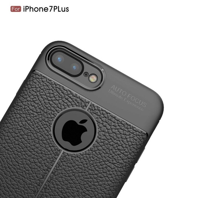 Θήκη iPhone 8 Plus / 7 Plus Δερμάτινο Εφέ Litchi Διπλής Γραμμής