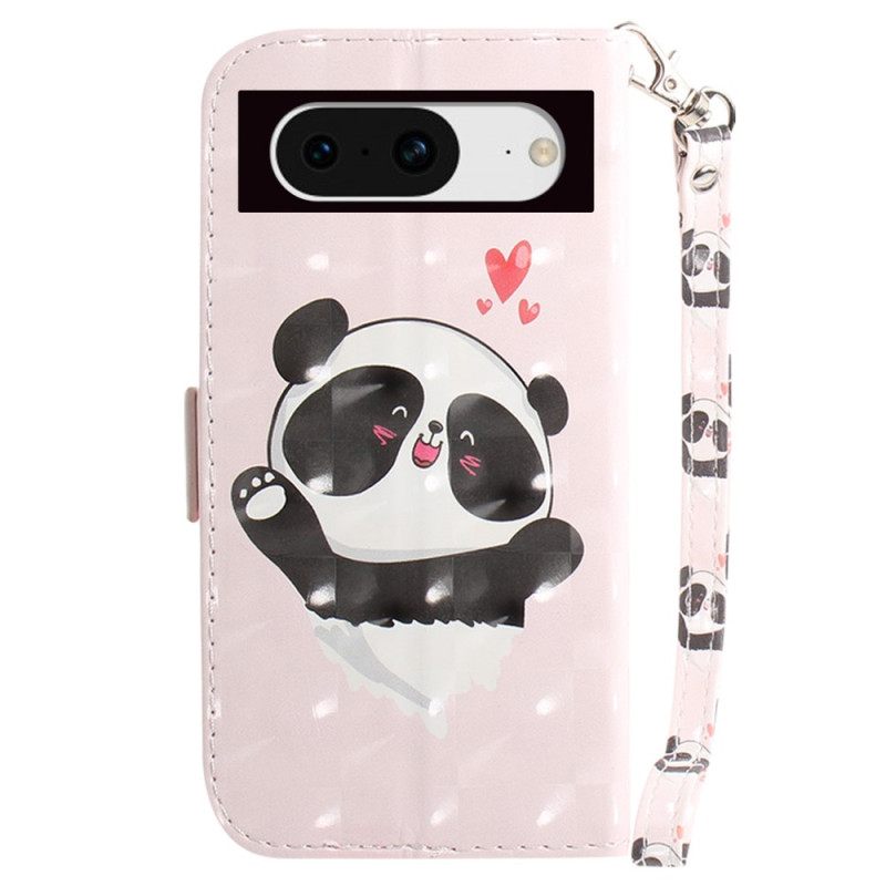 Δερματινη Θηκη Google Pixel 8 Panda Love With Strap