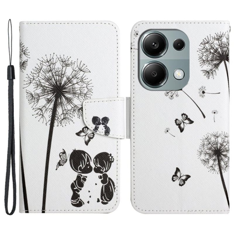 Δερματινη Θηκη Xiaomi Redmi Note 13 Pro 4g Dandelion Love With Strap