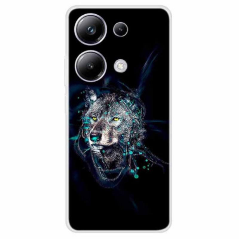 Κάλυμμα Xiaomi Redmi Note 13 Pro 4g Wolf Print Σιλικόνης