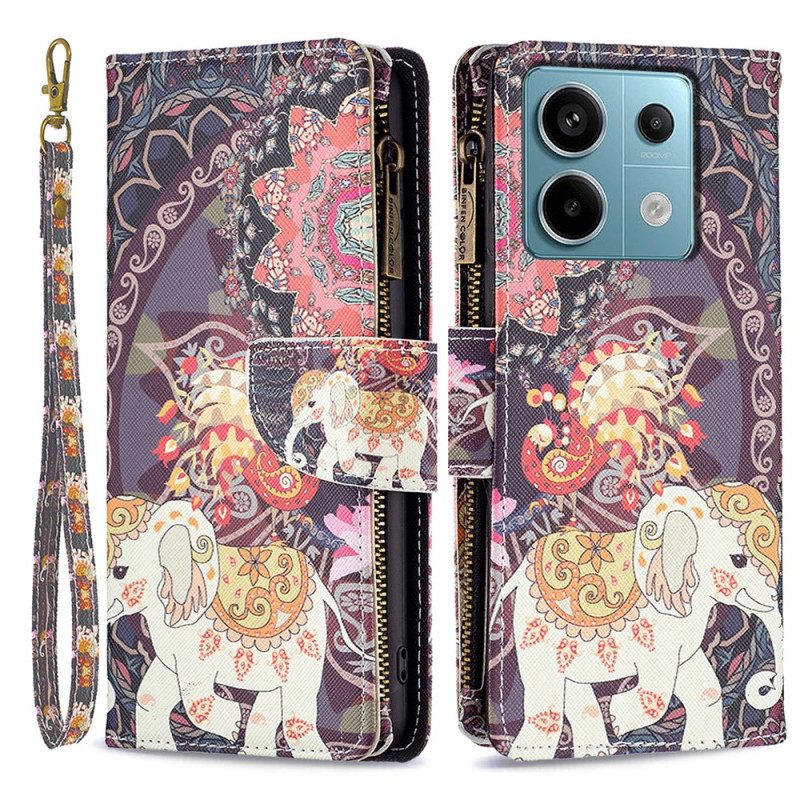 Θηκη Κινητου Xiaomi Redmi Note 13 Pro 4g Θήκες Κινητών Tribal Elephant Wallet With Strap