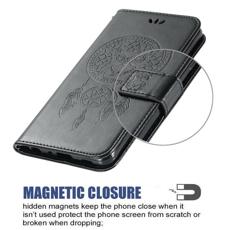 Κάλυμμα Xiaomi Redmi Note 8 Pro Δερμάτινο Εφέ Dreamcatcher Owl