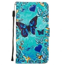 Θήκη Flip Xiaomi Redmi Note 8 Pro με κορδονι Love Butterflies Strappy