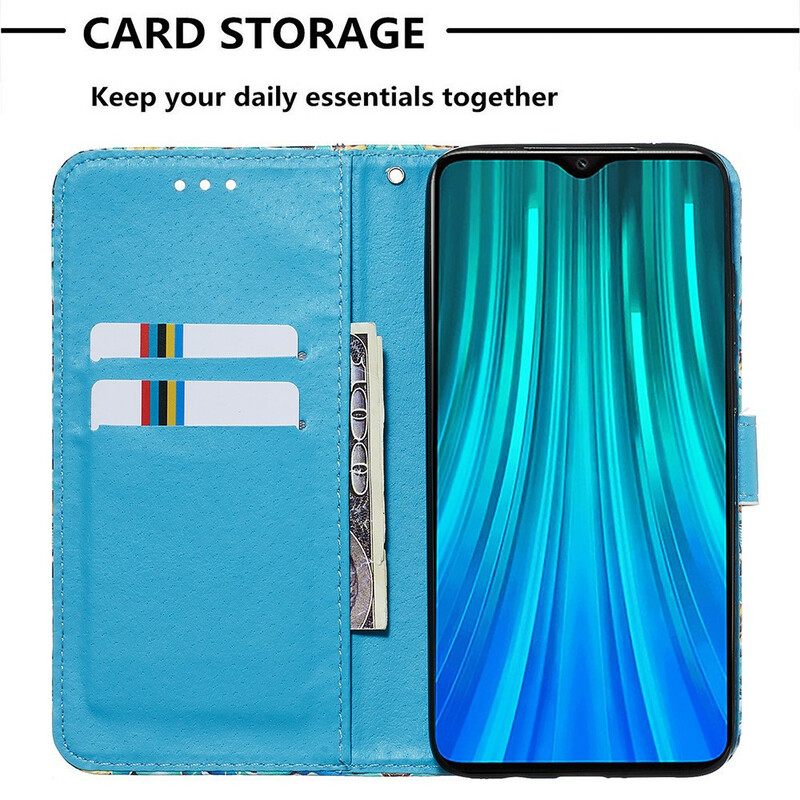 Θήκη Flip Xiaomi Redmi Note 8 Pro με κορδονι Love Butterflies Strappy