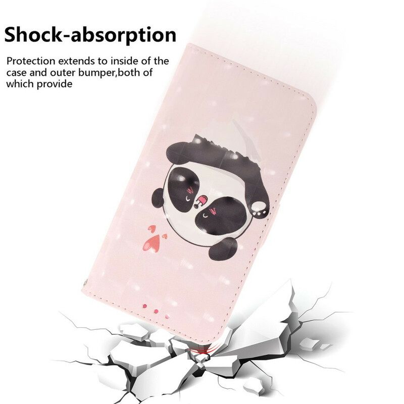 Θήκη Flip Xiaomi Redmi Note 8 Pro με κορδονι Panda Love Strap