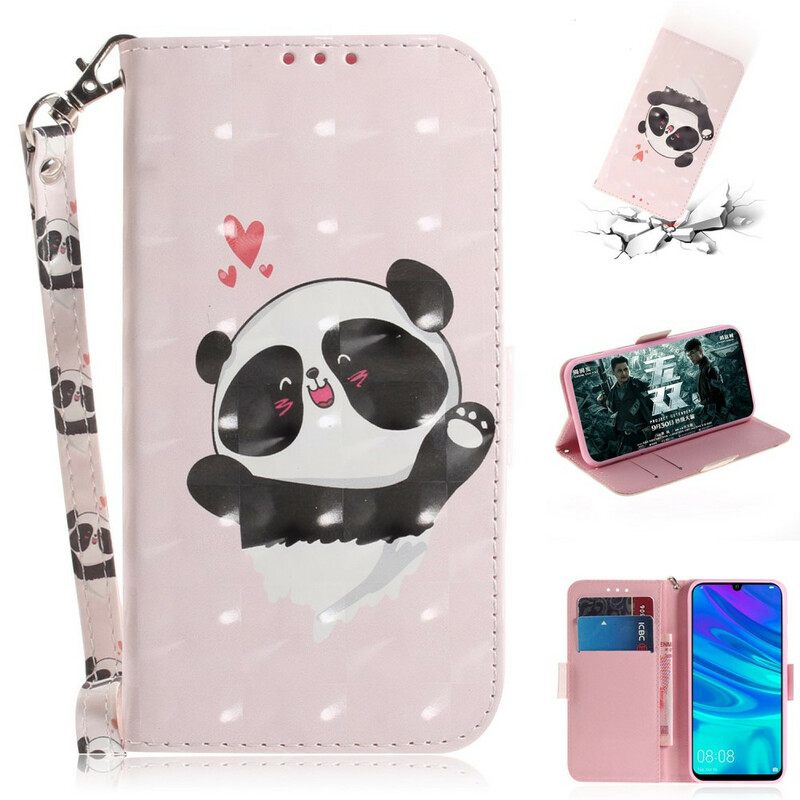 Κάλυμμα Huawei P Smart 2019 / Honor 10 Lite με κορδονι Panda Love With Strap