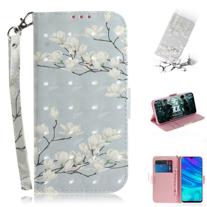 Κάλυμμα Huawei P Smart 2019 / Honor 10 Lite με κορδονι Strap Flower Tree