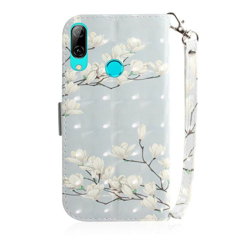 Κάλυμμα Huawei P Smart 2019 / Honor 10 Lite με κορδονι Strap Flower Tree