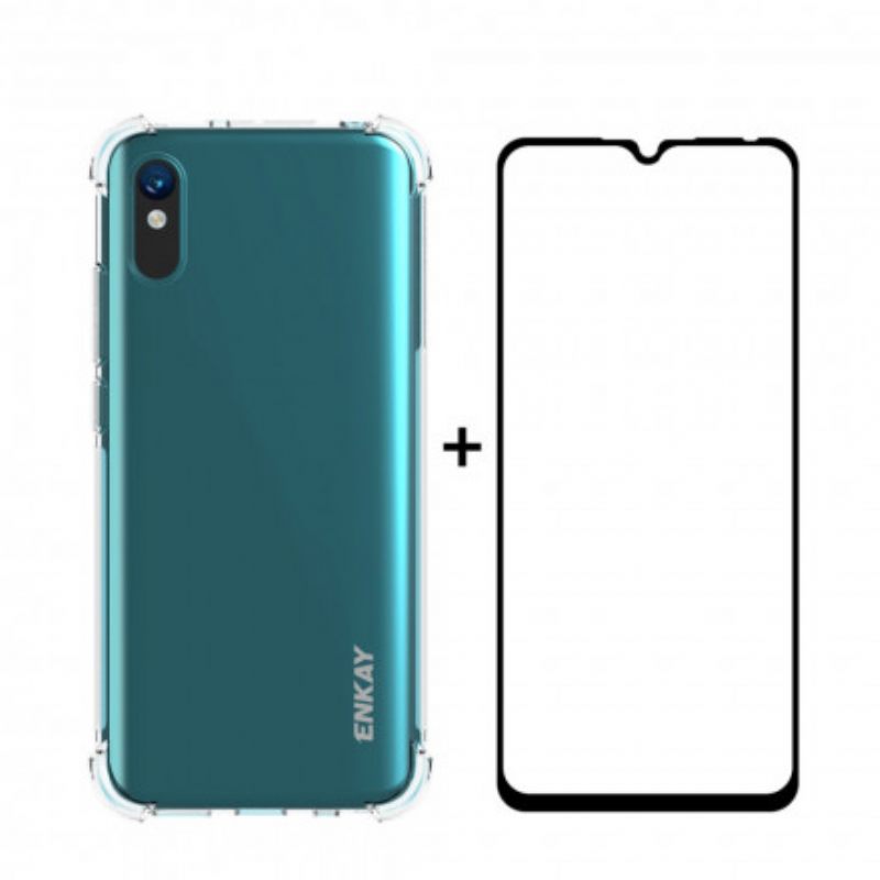 θηκη κινητου Xiaomi Redmi 9A Οθόνη Combo Και Tempered Glass Enkay