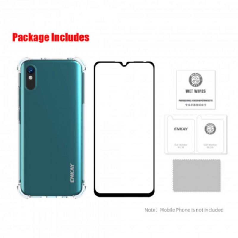 θηκη κινητου Xiaomi Redmi 9A Οθόνη Combo Και Tempered Glass Enkay