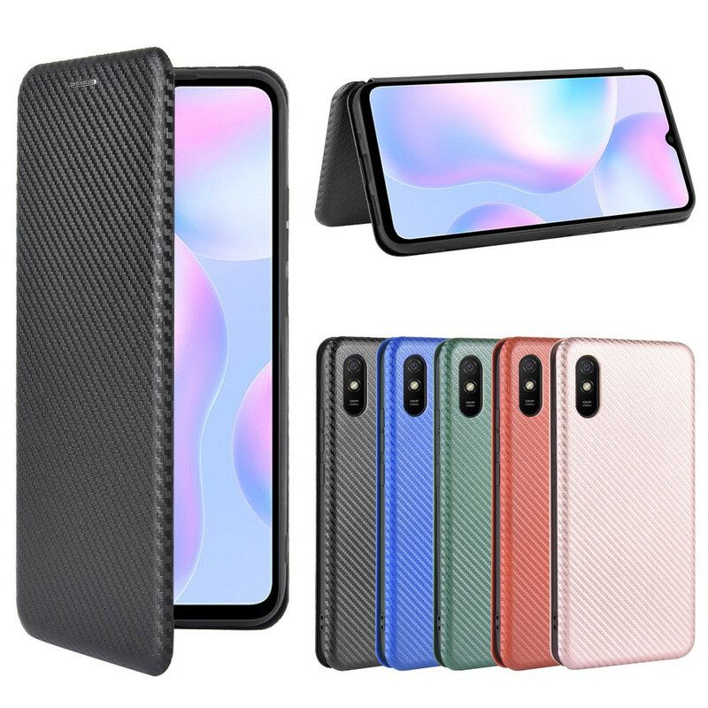 θηκη κινητου Xiaomi Redmi 9A Θήκη Flip Έγχρωμη Σιλικόνη Άνθρακα