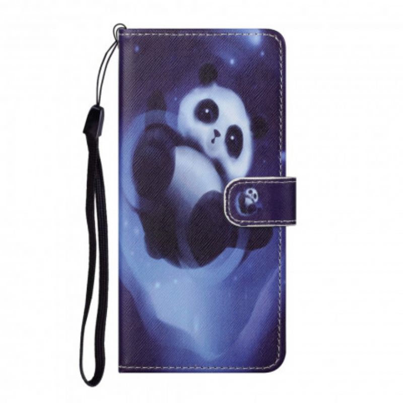 δερματινη θηκη Xiaomi Redmi Note 10 Pro με κορδονι Panda Space Strap