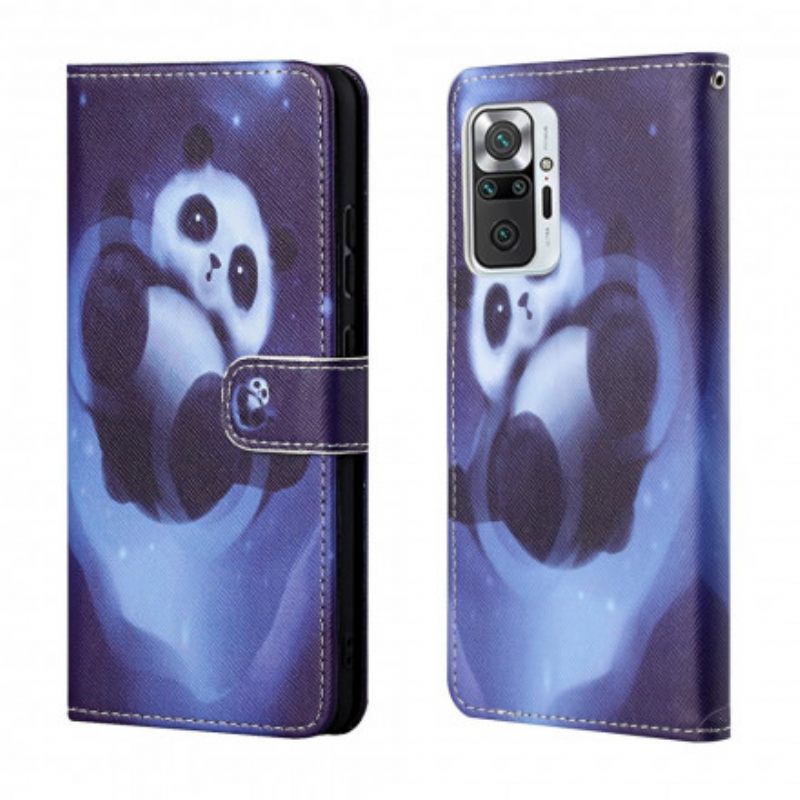 δερματινη θηκη Xiaomi Redmi Note 10 Pro με κορδονι Panda Space Strap