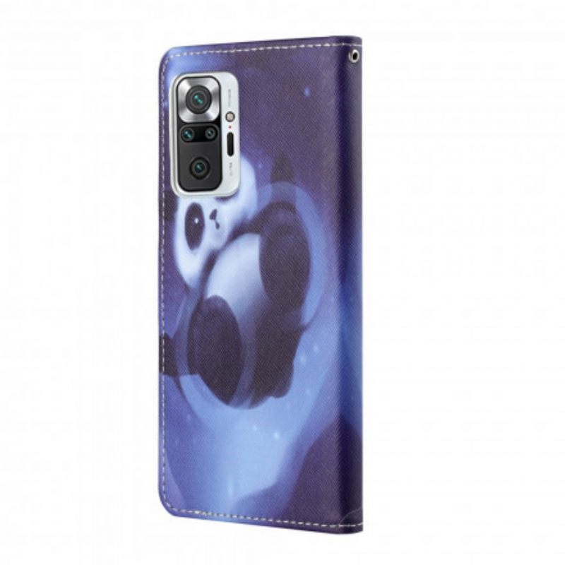 δερματινη θηκη Xiaomi Redmi Note 10 Pro με κορδονι Panda Space Strap