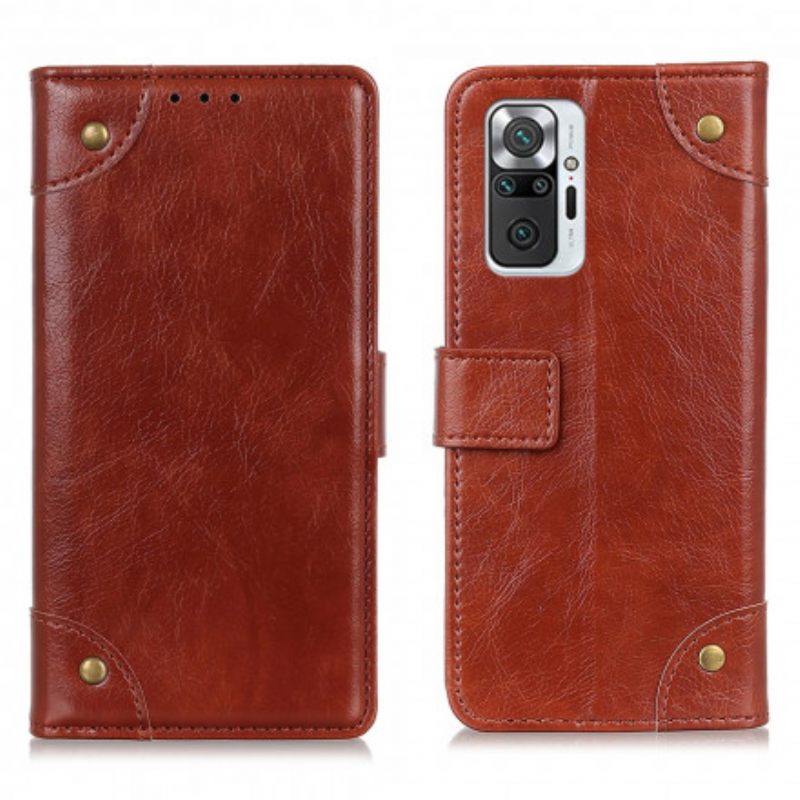 Κάλυμμα Xiaomi Redmi Note 10 Pro Vintage Rivets Nappa Leather Style