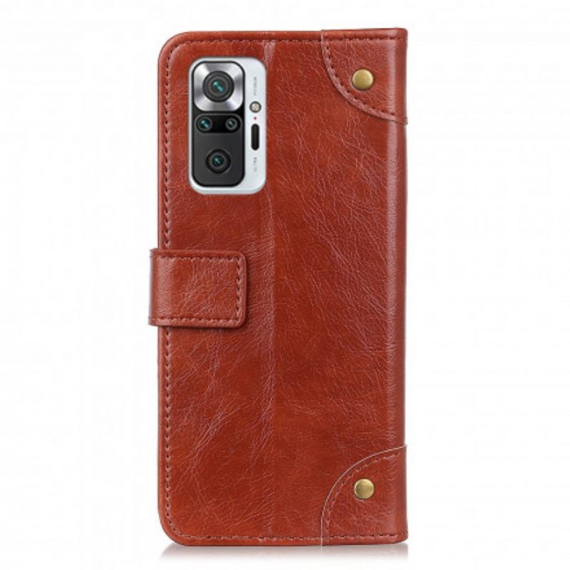 Κάλυμμα Xiaomi Redmi Note 10 Pro Vintage Rivets Nappa Leather Style