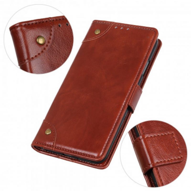 Κάλυμμα Xiaomi Redmi Note 10 Pro Vintage Rivets Nappa Leather Style