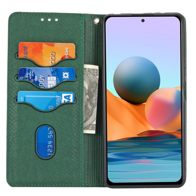 Θήκη Flip Xiaomi Redmi Note 10 Pro με κορδονι Υφαντό Δερμάτινο Λουράκι