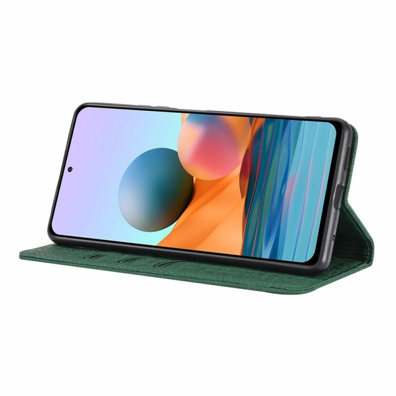 Θήκη Flip Xiaomi Redmi Note 10 Pro με κορδονι Υφαντό Δερμάτινο Λουράκι