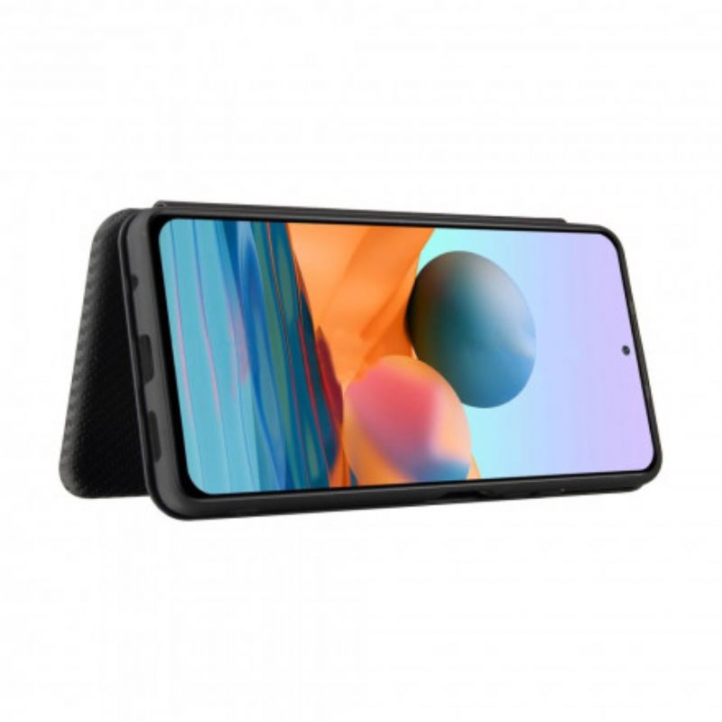 θηκη κινητου Xiaomi Redmi Note 10 Pro Θήκη Flip Ανθρακονήματα Με Δακτύλιο Στήριξης