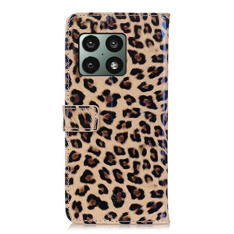 Θήκη Flip OnePlus 10 Pro 5G Απλό Leopard