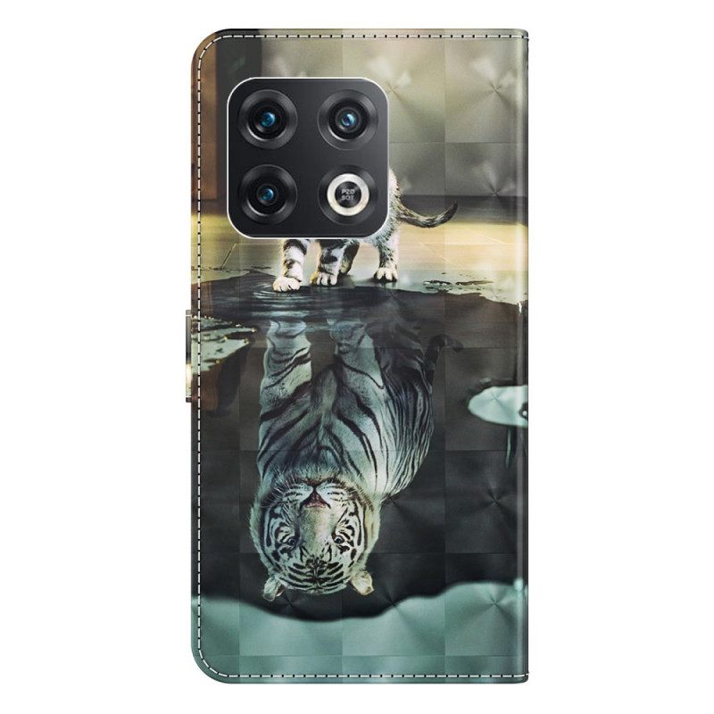 Θήκη Flip OnePlus 10 Pro 5G με κορδονι Dream Of Kitten With Strap