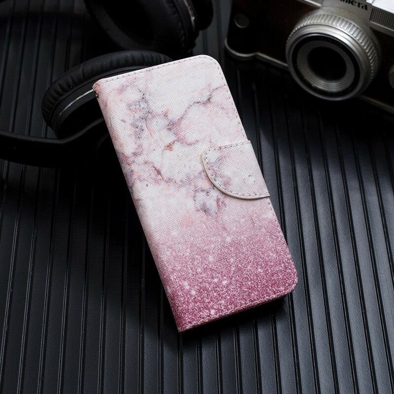 δερματινη θηκη Google Pixel 4 XL με κορδονι Strip Marble