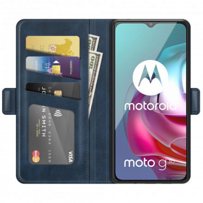 δερματινη θηκη Moto G10 / G30 Θήκη Flip Διπλό Πτερύγιο