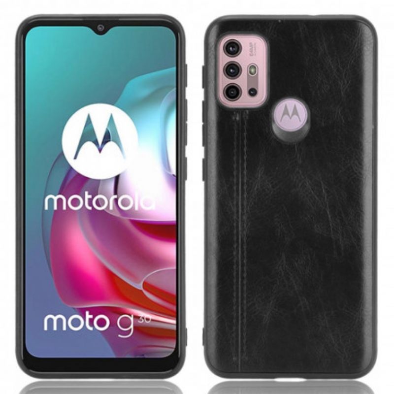 Θήκη Moto G10 / G30 Εφέ Δέρματος Ραφής