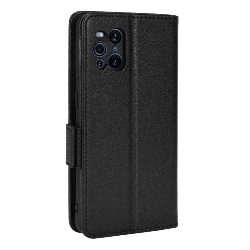 Κάλυμμα Oppo Find X3 / X3 Pro Θήκη Flip Flap Double Litchi Νέα Χρώματα