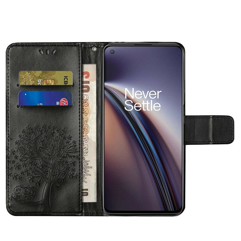 Κάλυμμα OnePlus Nord 2 5G με κορδονι Δέντρο Και Strappy Owls