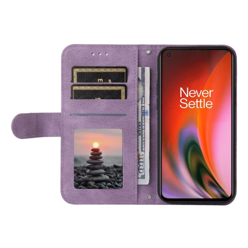 Κάλυμμα OnePlus Nord 2 5G Πριτσίνι Και Λουράκι Από Απομίμηση Δέρματος