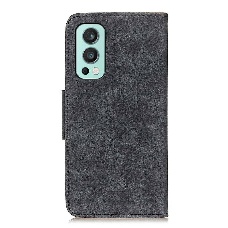 Θήκη Flip OnePlus Nord 2 5G δερματινη θηκη Vintage Μαγνητικό Πτερύγιο Διπλής Όψης