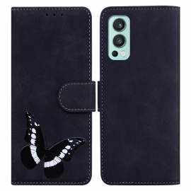 Θήκη Flip OnePlus Nord 2 5G Πεταλούδα Skin-touch