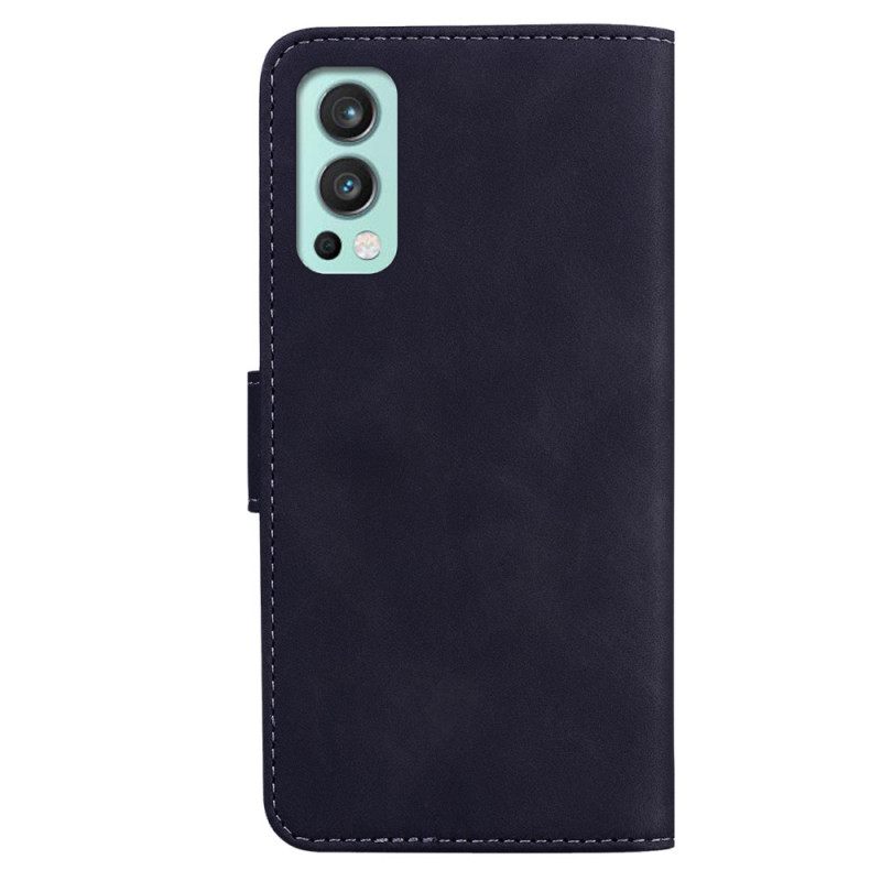 Θήκη Flip OnePlus Nord 2 5G Πεταλούδα Skin-touch